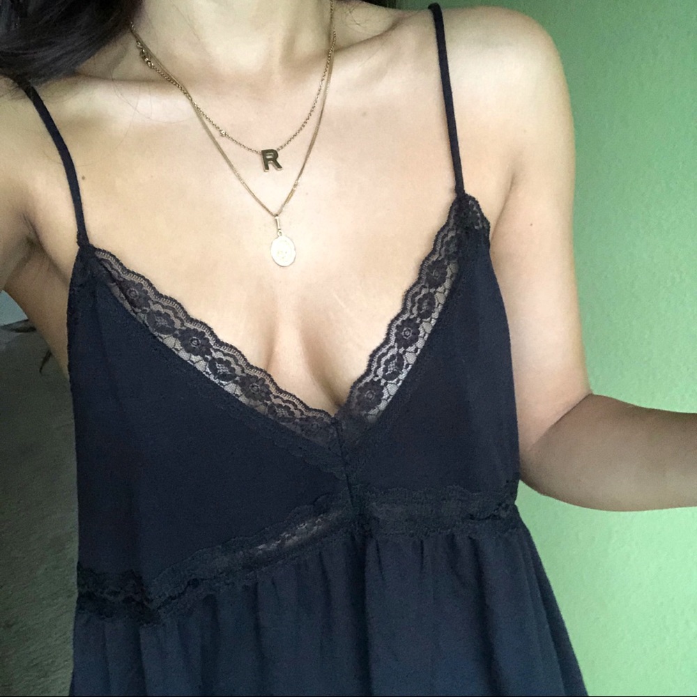 Black Lace trim tank top